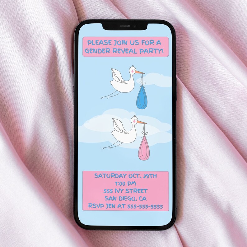 Gender Reveal Invitation, Evite Gender Reveal, Cute Gender Reveal