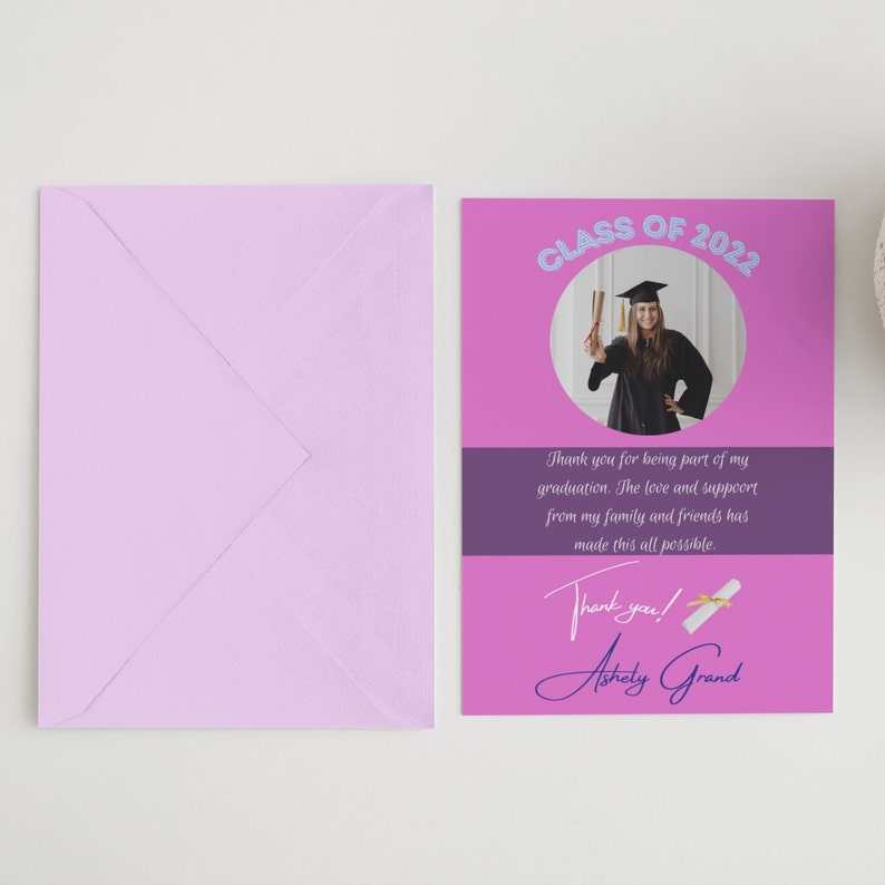 Graduation Thank You Card Thank You Cards Graduation Etsy