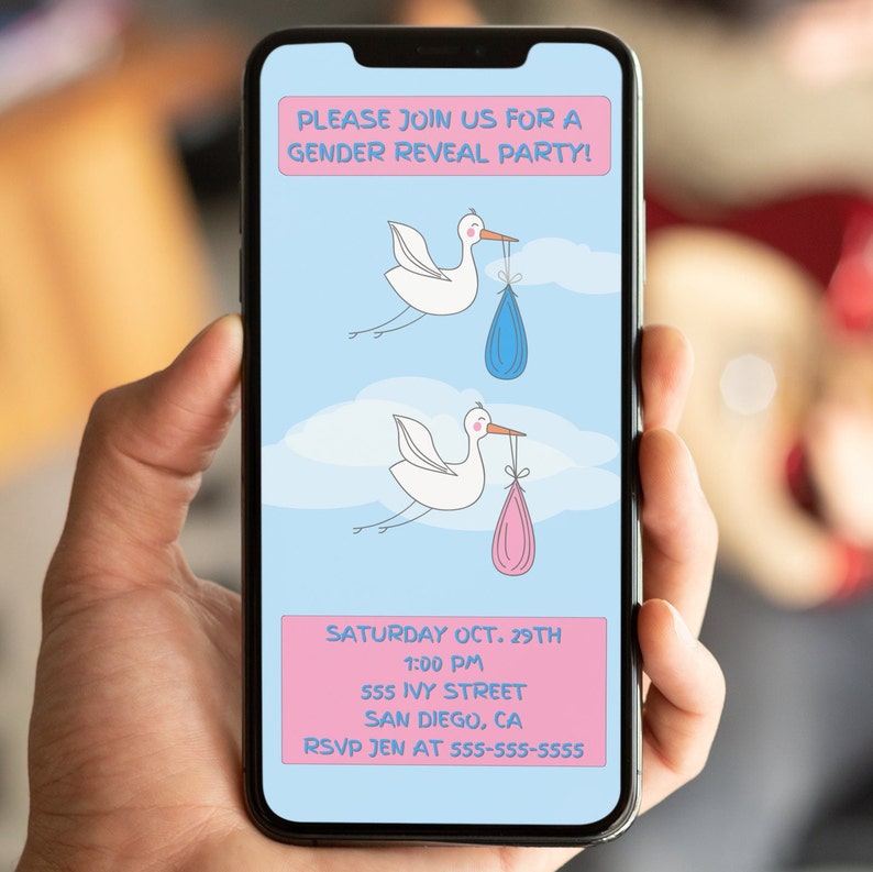 Gender Reveal Invitation, Evite Gender Reveal, Cute Gender Reveal