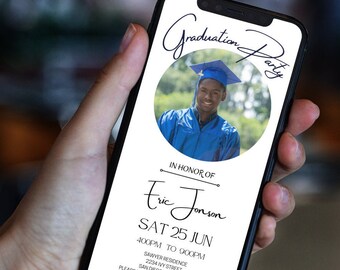 Electronic Graduation Invitation Template, Graduation Announcement,  Electronic Invite, Grad Party, Instant Download, Class of 2022, Grad