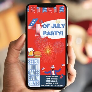 4th of July, 4th of July Invite, Independence Day, Fourth of July, 4th of July Party, Instant Download, Invitation Template, 4th of July BBQ