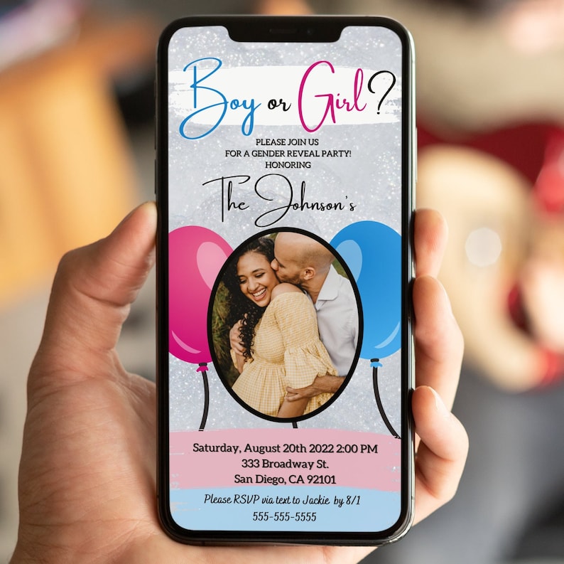 Gender Reveal Invitation Template, Gender Reveal Invitations Etsy