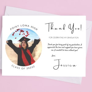 Graduation Thank You Card Template, Printable Editable Graduate Thank ...