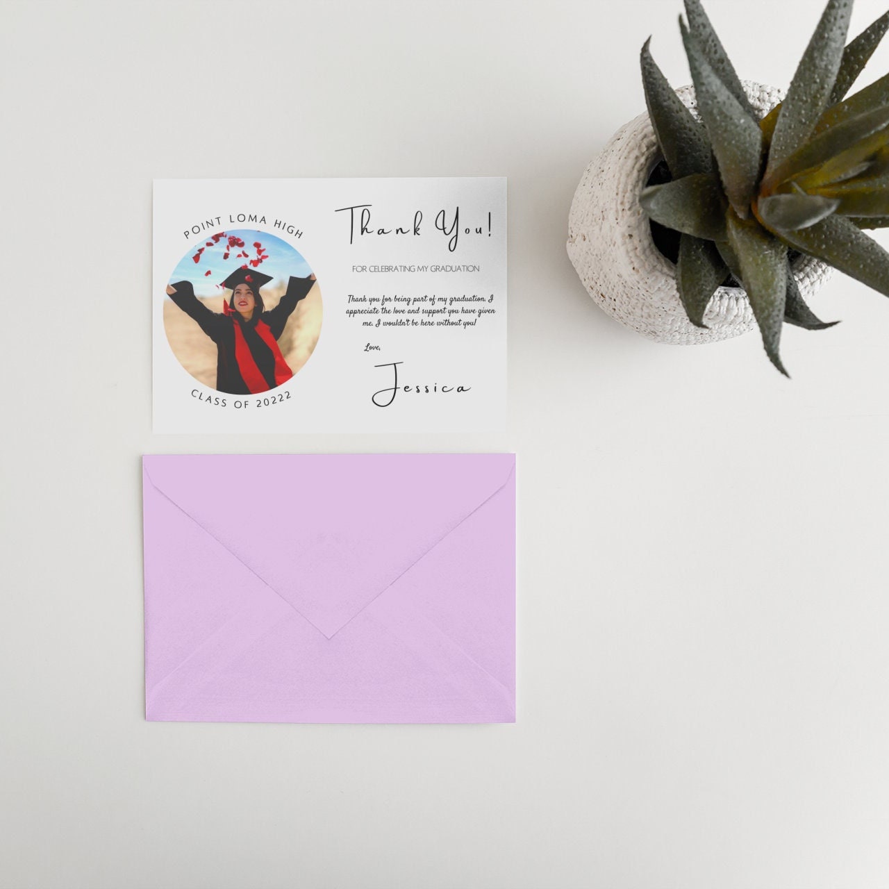 Graduation Thank You Card Template Printable Editable - Etsy