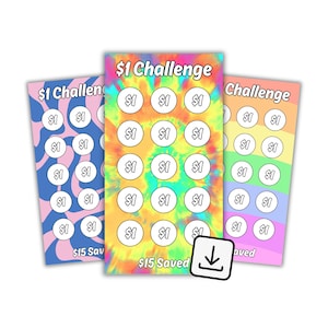 One Dollar Savings Challenge | A6 Zipper Pocket | A6 Binder | Sinking Funds | Cash Budget | Printable Instant Download