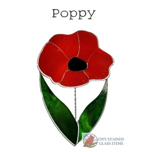 Hazy Field Poppy – Precut Stained Glass Flower Kit bild 2