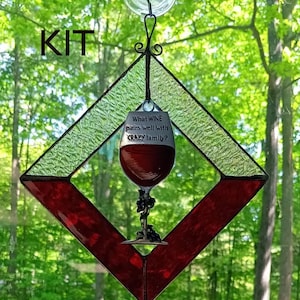 Precut Stained Glass Suncatcher kit with Charm