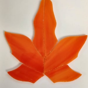 Precut stained glass maple leaves. 4 1/2 inch × 4 inch. Ready to foil and solder stained glass, or mosaic  / Green. Red, orange, yellow.