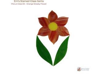 Precut Stained Glass Flower Kit, Pink, White, Yellow or Blue. Daisy Type Flower.