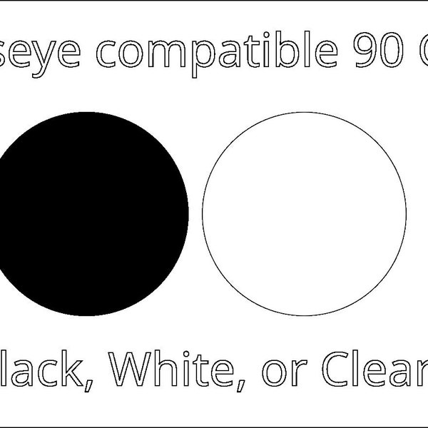 90 COE Precut 2", 3" or 4" circles, Black and Clear Fusible Bullseye Glass.