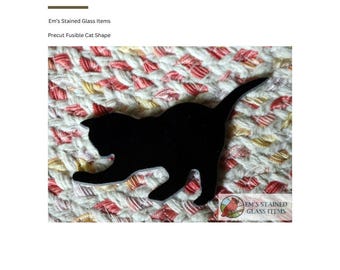 Precut Cat, Kitty 90COE, or 96 COE Fusible Shape. 3"