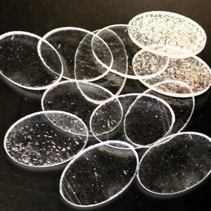 Fusible COE 96 Pre Cut Clear, Almond, or Black Ovals, 10 Pack, Jewelry Ovals, or other Glass Art Projects.