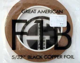Black Backed Copper Foil 5/32" 7/32"  + more sizes, 1.25 mil x 36 yds.  Stained Glass Supplies