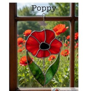 Hazy Field Poppy – Precut Stained Glass Flower Kit