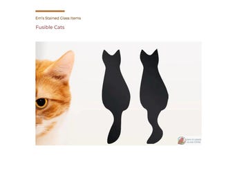 Precut Stained Glass Cats – 96 COE Fusing Shapes with Curvy Tail Variations