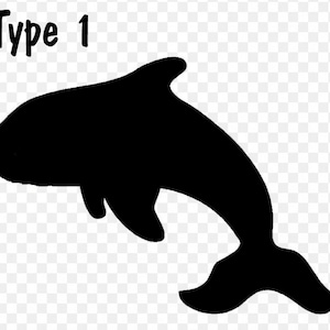 90 or 96 Coe Precut Fusible Glass Whale. Black or Clear 2&quot; or 4&quot; .  Whale Stained Glass Precut.