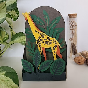 Jungle Theme Birthday Card | Add Message | Giraffe Card | Animal/Safari Theme | 3d Pop Up | Handmade Card | Greetings Card | Blank Card