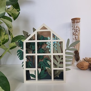 Houseplant Theme Birthday Card | Greenhouse Card | Gardening Theme | Monstera Card | 3d Pop Up | Handmade Card | Greetings Card | Blank Card