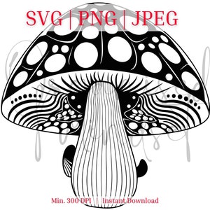 Mushroom SVG digital art, PNG, Clip Art, Sublimation, Ai Printable Design Files, Cut File