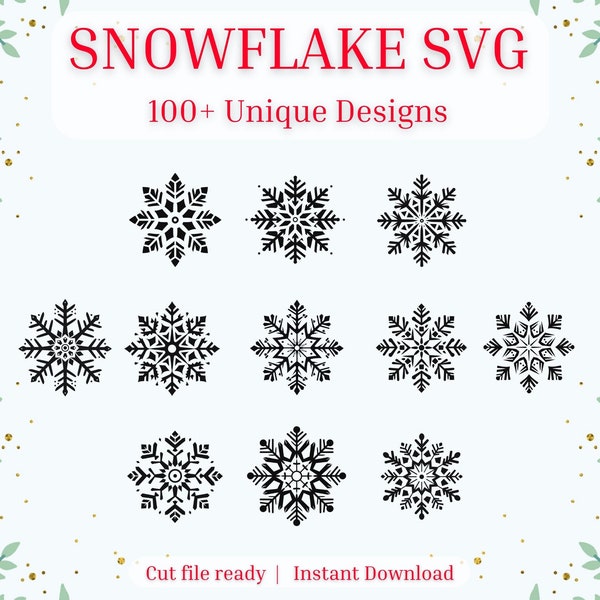 Pacchetto SVG fiocco di neve Oltre 100 disegni individuali, da utilizzare per realizzare ornamenti, collane in resina, decorare calze, maglioni e molto altro ancora!