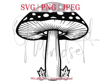 Paddestoel SVG digitale kunst, PNG, illustraties, sublimatie, Ai afdrukbare ontwerpbestanden, bestand knippen