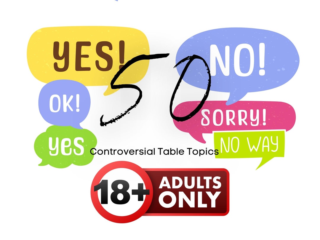 Conversation Starter Cards controversial Dinner Table Topics Set of 50