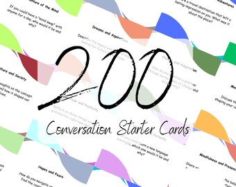 Conversation Starter Cards - set of 200 printables