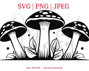 Paddestoel SVG digitale kunst, PNG, illustraties, sublimatie, Ai afdrukbare ontwerpbestanden, bestand knippen
