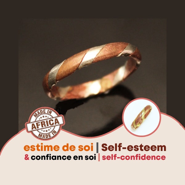 Bague Africain en Cuivre et Bronze Doré – Pour les Promesses et engagement envers soi-même | Booste Estime et Confiance en soi