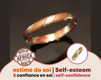 African Ring in Copper and Gilt Bronze – For Promises and Commitment to Oneself | Boosts self-esteem and self-confidence