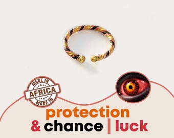 Bague africain - protection mauvaise œil et mauvais sort - Rempli d'énergie positive - Porte-bonheur et chance - Mixte
