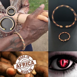 Bracelet Africain Contre Mauvais Oeil et Sort Attire Chance & Richesse Cuivre, Bronze, Fer image 6