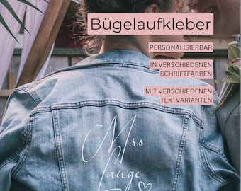 Bügelaufkleber für Deine Jeansjacke zur Hochzeit- Mit Bügelaufkleber Deine besondere Hochzeitsjacke gestalten