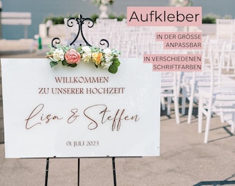 Aufkleber Willkommensschild Hochzeit - Mit selbstklebenden Schriftzug das Willkommensschild für die Hochzeit selber gestalten