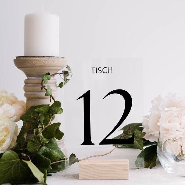 Aufkleber für Tischnummern - Mit selbstklebendem Schriftzug Deine Tischnummern zur Hochzeit selber gestalten