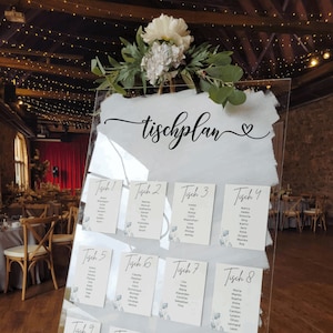 Schriftzug für den Tischplan Eurer Hochzeit- Verschiedene Varianten - Mit selbstklebenden Schriftzug einen Sitzplan gestalten