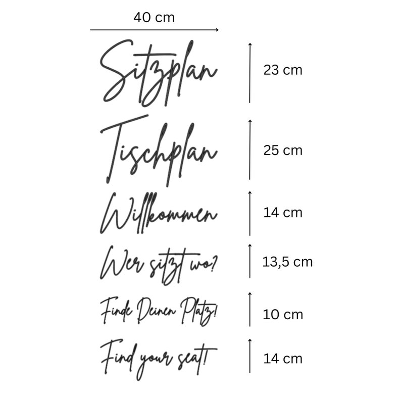 Schriftzug für den Tischplan Eurer Hochzeit Verschiedene Varianten Mit selbstklebenden Schriftzug einen Sitzplan gestalten Bild 3