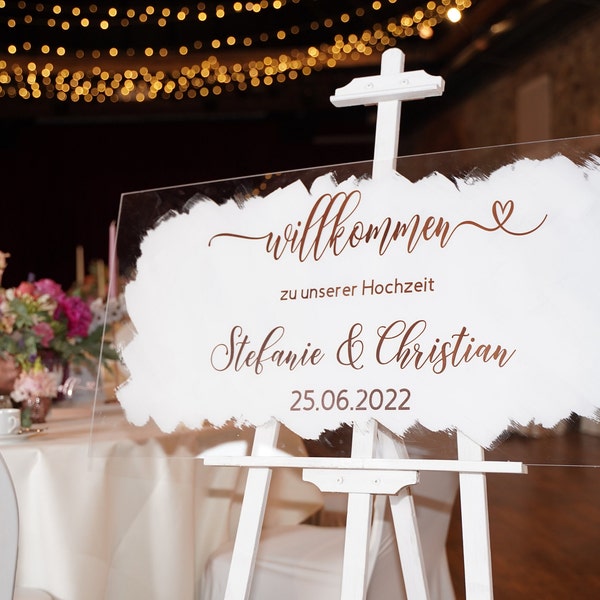 Willkommensschild zur Hochzeit selber machen- mit Vinylaufklebern!