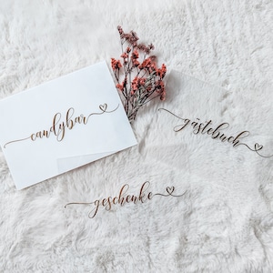 Aufkleber für Hochzeitsschilder - Mit selbstklebendem Schriftzug Deine Aufsteller zur Hochzeit selber gestalten