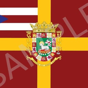 Bandera Naval de Puerto Rico (Rojigualda-Doble Escudo 1511)