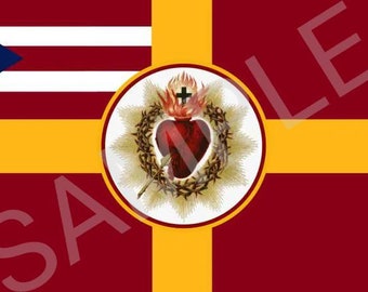 Bandera Naval de Puerto Rico (Rojigualda-Sagrado Corazon de Jesucristo)