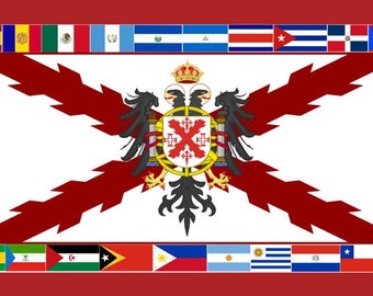 Bandera Pan-Hispanica (Propuesta)-Banderas en el borde.