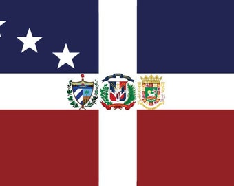 Bandera de la Nueva Espana Caribena- Federacion Antillana-Version 2(House Flag)