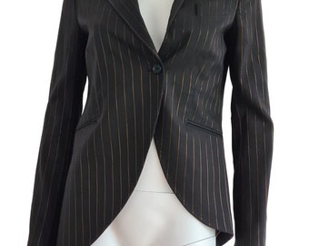 Romeo Gigli ca 1990-95 asymmetrical striped jacket with round hems - 90s fashion