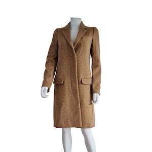 Helmut Lang A/W 2001 Leopard Pattern Luxury Alpaca Tailored Coat