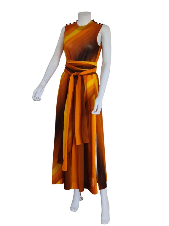 Balmain Boutique 70s long summer dress in a light… - image 7