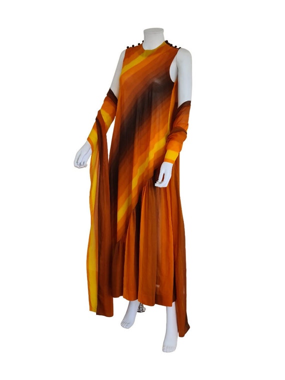 Balmain Boutique 70s long summer dress in a light… - image 1