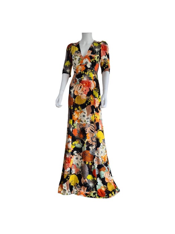 chinese dress ladies Dries Van Noten Hatty Long 6606 W.K.Dress Blue 504