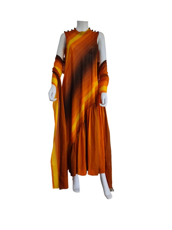 Balmain Boutique 70s long summer dress in a light… - image 8