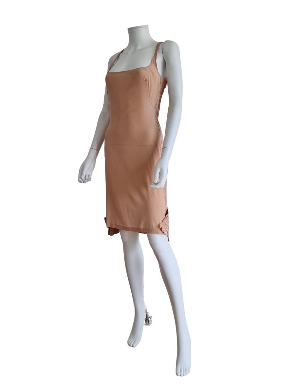 スーツ・フォーマル・ドレス Gucci Tom Ford 2004 Silk Plisse Cocktail GUCCI BY TOM FORD ORANGE SILK COCKTAIL DRESS 2004